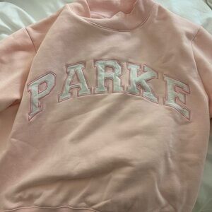 PARKE Women's Light Pink Mock Neck
